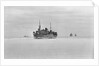Merchant ships steaming through thin sea ice by unknown
