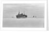 Merchant ships steaming through thin sea ice by unknown