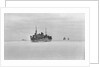 Merchant ships steaming through thin sea ice by unknown