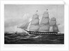 United States Packet Ship New World 1404 tons register. Built at Boston, Mass. 1846 by Donald McKay by Samuel Walters