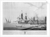 North view of 'Constantinople', taken from the Artillery Quay (called Tophana) with HBM's ships 'Le Tigre' and 'La Bonne Citoyenne' under the command of Sir Sidney Smith, 1799 by John Thomas Serres