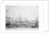 The Launch of the Trafalgar, in the presence of Her Most Gracious Majesty Queen Victoria and His Royal Highness Prince Albert, at H.M.Dock Yard, Woolwich... by William Ranwell