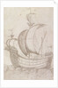 A ship under sail by Unknown