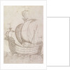 A ship under sail by Unknown