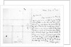Nelson's first letter with his left hand by Horatio Nelson