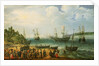HMS 'Prince Royal' and other shipping in an estuary by Adam Willaerts