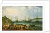 HMS 'Prince Royal' and other shipping in an estuary by Adam Willaerts