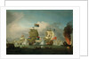 The burning of HMS 'Royal James' at the Battle of Solebay, 28 May 1672 by Peter Monamy