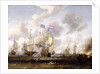 The 'Golden Leeuw' engaging 'The Royal Prince' at the Battle of the Texel, 11 August 1673' by Abraham Storck