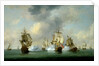 Commodore Walker's action: the Privateer 'Boscawen' engaging a fleet of French ships, 23 May 1745 by Charles Brooking