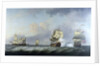 The capture of the 'Marquise d'Antin' and 'Louis Erasme' by the English Privateers 'Duke' and 'Prince Frederick' by Charles Brooking