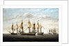 Engagement between three East Indiamen and two French vessels, 8 March 1757 by Lawson Dunn