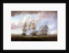 The capture of the 'Resistance' and 'Constance' by HMS 'San Fiorenzo' and 'Nymphe', 9 March 1797 by Nicholas Pocock