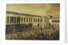 Trial of four British seamen at Canton, 1 October 1807: scene outside the court by Chinese School