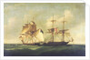 HMS 'Sappho' capturing the Danish brig 'Admiral Jawl', 2 March, 1808: surrender of the brig by Francis Sartorius