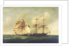 HMS 'Sappho' capturing the Danish brig 'Admiral Jawl', 2 March, 1808: surrender of the brig by Francis Sartorius