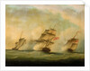HMS 'Lynx' and 'Monkey' capturing three Danish luggers, 12 August 1809 by British School