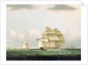 The yacht 'Royal Sovereign' with the Duchess of Clarence on board, leaving Portsmouth to view the visiting Russian squadron anchored in Spithead, 8 August 1827 by Henry Moses