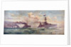 HMS 'Cardiff ' leading the  German High Seas Fleet to surrender in the Firth of Forth, 21 November 1918 by Charles Dixon