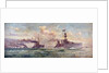 HMS 'Cardiff ' leading the  German High Seas Fleet to surrender in the Firth of Forth, 21 November 1918 by Charles Dixon