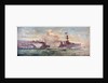 HMS 'Cardiff ' leading the  German High Seas Fleet to surrender in the Firth of Forth, 21 November 1918 by Charles Dixon