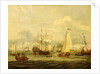 Peter the Great inspecting a ship at Amsterdam by Abraham Storck