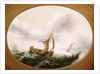 Dutch boats in a strong breeze by Hans Goderis