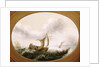 Dutch boats in a strong breeze by Hans Goderis