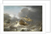 Dutch ships in a gale by Jan Porcellis