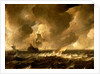 A flute and other vessels off the Dutch coast by Pieter de Zeelander