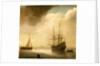 A ship in a calm sea by Abraham de Verwer