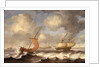 Dutch ships in a breeze by Monogrammist DW