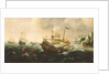 Dutch ships running down onto a rocky shore by Andries van Eertvelt