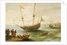 An Algerine ship off a barbary port by Andries van Eertvelt