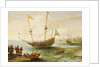 An Algerine ship off a barbary port by Andries van Eertvelt