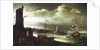 A Dutch ship at anchor off Genoa by Andries van Eertvelt