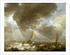 Dutch fishing boats in a fresh breeze by Bonaventura Peeters the Elder