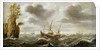 Dutch ships in a rough sea by Cornelisz Verbeecq
