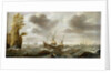 Dutch ships in a rough sea by Cornelisz Verbeecq