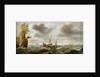 Dutch ships in a rough sea by Cornelisz Verbeecq