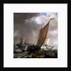A Dutch ferry boat before a breeze by Simon de Vlieger