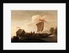A ferry boat on a calm sea by Pieter de Bloot