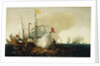 Spanish Men-of-War engaging barbary corsairs by Cornelis Hendriksz Vroom