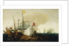 Spanish Men-of-War engaging barbary corsairs by Cornelis Hendriksz Vroom