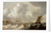 Dutch ships in a rough sea by Pieter van der Croos