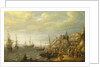 Dutch ships at anchor off a fortified Scandinavian town by Adam Willaerts
