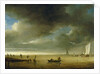 Fishermen on shore hauling in their nets by Julius Porcellis