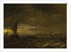 Fishing boats in an estuary at dusk by Jan van Goyen