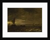 Fishing boats in an estuary at dusk by Jan van Goyen