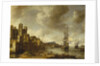 Dutch ships in a Mediterranean harbour by Johannes Beerstraaten